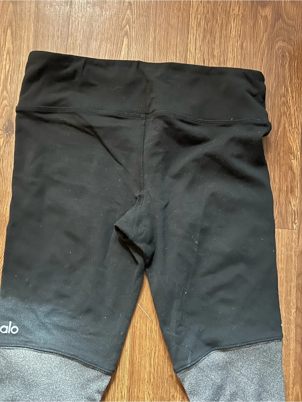ALO Yoga Black Leggings with Attached Gray Tights